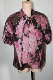NWT Ted Baker Pussy Bow Blouse with Puff Sleeve Top TB 1 US XS XXS 0 2 $225