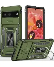 NEW Armor Case for Google Pixel 7 Stand Case with Slide Camera Cover Green