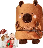 [Xinhuju] Capybara Oversized Sweatshirt Blanket Portable Cozy Hooded Poncho for Adults | Plush Animal Theme Soft Cloak, Warm Travel Blanket for Men
