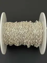 This listing is for 3 feet long Sterling Silver Chain Solid Puff Marina Links Si