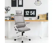 Furb Office Chair Gaming Executive Computer Chair Mesh Fabric Work Seat Grey