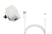 Sansai 2.1A AC Charger with 2 USB Outlets & Type C USB Cable (TPE-7077)