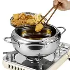 Deep Fryer Pot, 11 Inch/4.2 L Janpanese Tempura Frying Pot with Lid, Stainles...