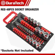 DURATECH 48PC Socket Organizer Tray Socket Holder ABS Socket Tray Wall Tool Cart