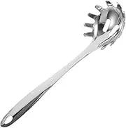 Healvian Stainless Steel Spaghetti Spoon Pasta Ladle Server with Teeth Noodle Colander