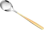 Tablespoons 304 Stainless Steel Spoon, Good-Looking Household high-end Exquisite Long-Handled Spoon, Student Eating Small Spoon Serving Spoon(Gold)