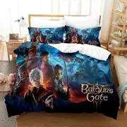 f1378 Bed Sheets 3D Baldurs Gate 3 Game Bedding Set,Duvet Cover Comforter Bed Set Quilt Cover Pillowcase,King Queen Twin Size Boys Girls AdultsBed Sh