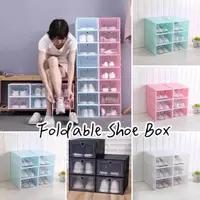 在飛比找蝦皮購物優惠-FOLDABLE SHOE BOX ORGANIZER