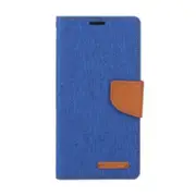 Canvas Diary case for iPhone 14 Blue