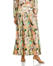 Misook Drop Waist Pleated Maxi Skirt