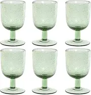 Copa Set of 6 Crystal 8 x 8 x 14 300 ml Burbujas Verde