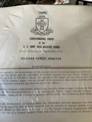 US Army Dept of Army Field Artillery Schl. subcourse 479–4 nuclear target analy