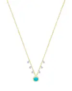 Meira T 14K White & Yellow Gold Turquoise & Diamond Dangle Pendant Necklace, 16-18