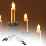 Flame Tip Bulbs for Window Candles, Replacement Light Bulbs for Electric Candle Lamps,Flea Lamp Bulbs for Sticky Dome Flea Trap Replacement Led Night Light Bulbs 2pcs 220v 7w