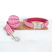 WHITE RED Plaid Pet Collar