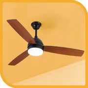 Krear 52'' Wood Ceiling Fan DC Motor with LED Light Remote Control 3 Blades 4H Timer for Living Home