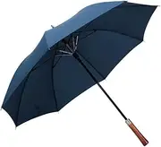 Portable Auto Open Golf Umbrella Windproof Rainproof Stick Umbrella Wooden Hook Handle J Canopy Vented Umbrella for Sun Rain Business Business