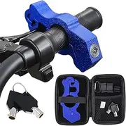 Windance Motorcycle Handlebar Grip Lock, Throttle Brake Lock Anti Theft with Storage Box to Secure Your Motorcycle Bike ATV Moped Scooter (Blue)