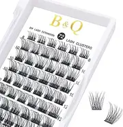 B&Qaugen Lash Clusters D Curl 10mm DIY Eyelash Extensions 72 Lashes C B&Q LASH Wispy Individual Cluster at Home (B01-D-10mm)