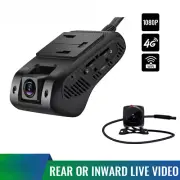 Dashcam Front and Rear 4G WIFI Hotspot Inside Camera Live Stream Video GPS APP