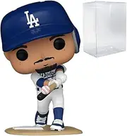 POP MLB: Dodgers - Mookie Betts (Swinging Bat) Funko Vinyl Figure (Bundled with Compatible Box Protector Case), Multicolor, 3.75 inches