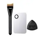 Crescent Foundation Brush Set Black Flat Tip Curved High-quality Soft Bris S4TF