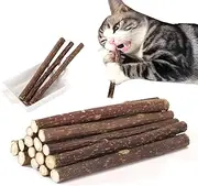 15PCS Natural Silvervine Sticks for Cats, Catnip Sticks Matatabi Chew Sticks Teeth Molar Chew Toys for Cat Kitten Kitty Teeth Cleaning