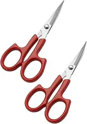 CLISPEED 2pcs Eyebrow Scissors Stainless Trimming Scissors for Hair Beard Eyelash Lightweight Design Finger for Precision Grooming