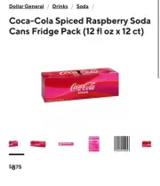 Coca Cola Spiced Raspberry 12 Cans Discontinued Limited Edition Coke Collectible