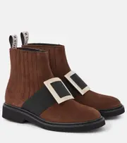[Roger Vivier] Roger Vivier Viv' Rangers suede Chelsea boots AU 7 brown