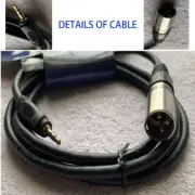 6FT XLR 3-Pin Male Mono 2"1/4 Audio Cable to Mini Jack Stereo 3.5mm DJ Cable