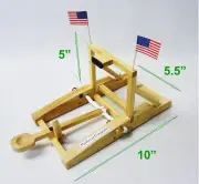 ANCIENT COLLECTIBLE ANTIQUE WORKING CATAPULT WOOD DESKTOP MODEL SHELF TOY