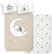 MTOnlinehandel Winnie The Pooh Bed Linen 100 x 135 cm, Small Children's Bed Linen, 100% Cotton, 1 x Pillowcase 40 x 60 cm + Duvet Cover 100 x 135 cm (Winnie)