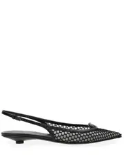 [Valentino Garavani] Valentino Garavani-Pointed Slingback Ballet Flats 20 Mm Heeled Shoes Nero-Donna 38
