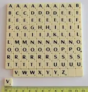 Flyingstart Mini Letter Tiles - Full Set 100 tiles fits some Scrabble games - Black Letters on Ivory Tiles