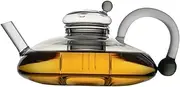 Yaztauho Tea Pot with Infusers, Glass Electric Kettle Glass Tea Kettle with Handle, Teapot for Lose Tea/Coffee (White)
