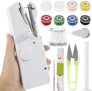 Mini Sewing Machine Handheld Sewing Machine Electric Overlock Sewing Machine with Sewing Accessories DIY Mending Machine Small Household Sewing Handheld Tool for Garment Curtains