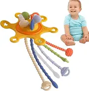 Silicone Pull String Skill Toy,Toddler Sensory Silicone Toy | Teething & Motor Skills, Educational Sensory Toys for Toddler Boys Girls