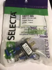 Selecta Switch SS117-BG Toggle Switch, DPDT, ON-ON, 15 Amp 125VA #17917