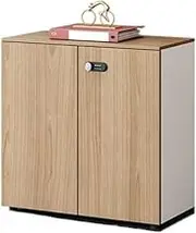 File Cabinet Office Storage Short Cabinet File Double Door with Lock Wooden Storage Data Office Drawer
