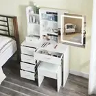 Makeup Dressing Table Vanity w/ LED Lighting Mirror & Stool Mother's Day Gift