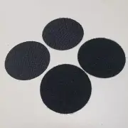 Hook & Loop Self Adhesive 2.5in Black Dot Coins Lot of 2 Pairs (4 piece set) NEW
