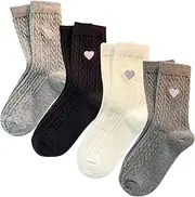 [xianshi] Hearts Funny Socks, White, 39