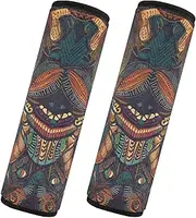 Car Seat Belt Pads 2 Pcs Breathable Seat Belt Shoulder Strap Covers Pad Child Safety Seat Shoulder Strap Cover Car Accessories for Adults and Kids M Colorful Rhombus Web and Butterfly Pattern