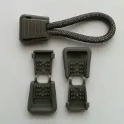 Pull Cord Ends--10 Plastic Zipper Clip -- Dark Gray/Charcoal