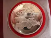 1-OZ 2023 MERRY CHRISTMAS OLD PICKUP WITH TREE ORNAMENT .999 SILVER COIN+GOLD