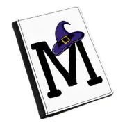 Letter M Witches Wizard Hat Passport Holder Cover Case Witch Halloween Alphabet