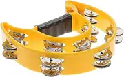 PHENOFICE 1pc Double Row Tambourine Bell Iron Handbell for Ktv Bar Party Entertainment Yellow for Music Dance Festivals Fun Activities