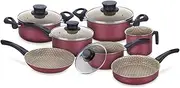 [Tramontina] 20599761 Paris Kitchen Cookware 7-Pieces Set, Red