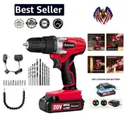 Ultimate 20V MAX Cordless Drill Set with Real-Time Battery Monitor & 22 Bits